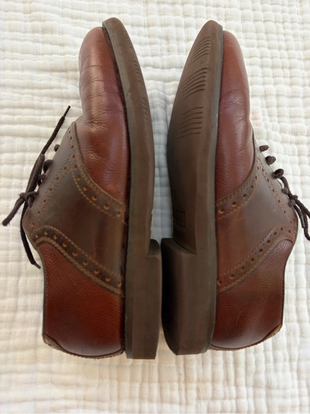 Vintage Dexter Made USA Men’s 9.5 Brown Leather Wingtip Oxford Dress Shoes